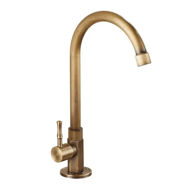 Robinet de cuisine en laiton antique Aurora Crest à col-de-cygne pour cuisines élégantes