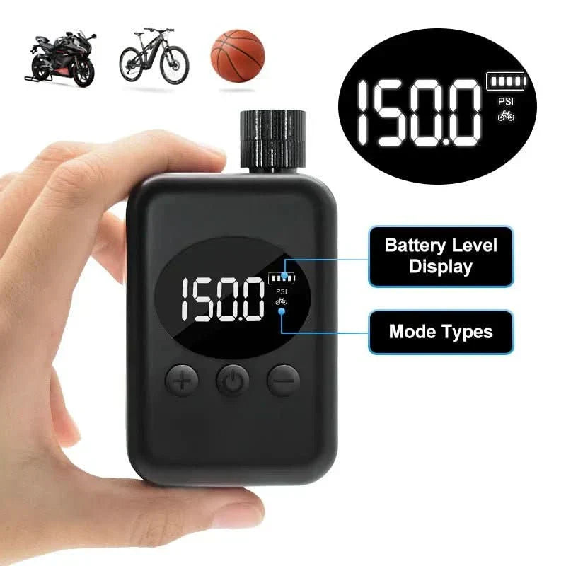 Bezdrátová mini pumpička na kolo TrailPulse s tlakem 150 PSI pro MTB a outdoorová dobrodružství