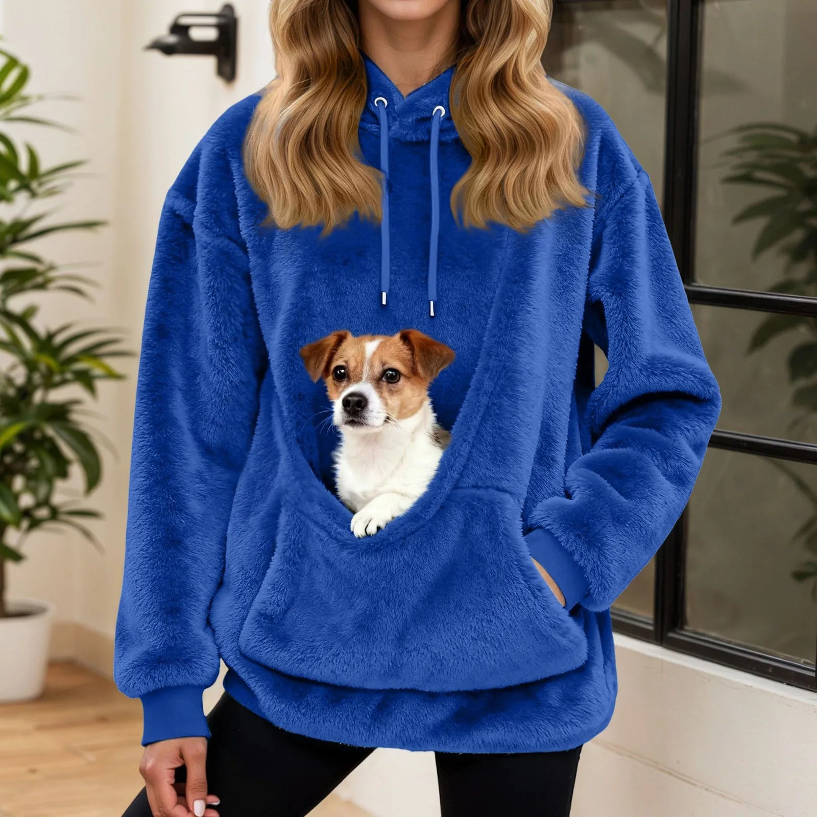 Fleece Hoodie with Front Pet Carrier Pocket