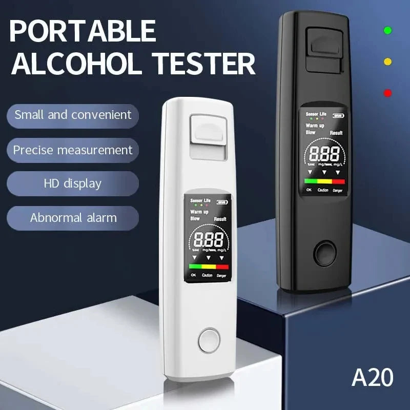 Digitální alkoholtester - 0,000–0,199 % BAC - vysoce citlivý senzor - dobíjecí přes USB-C