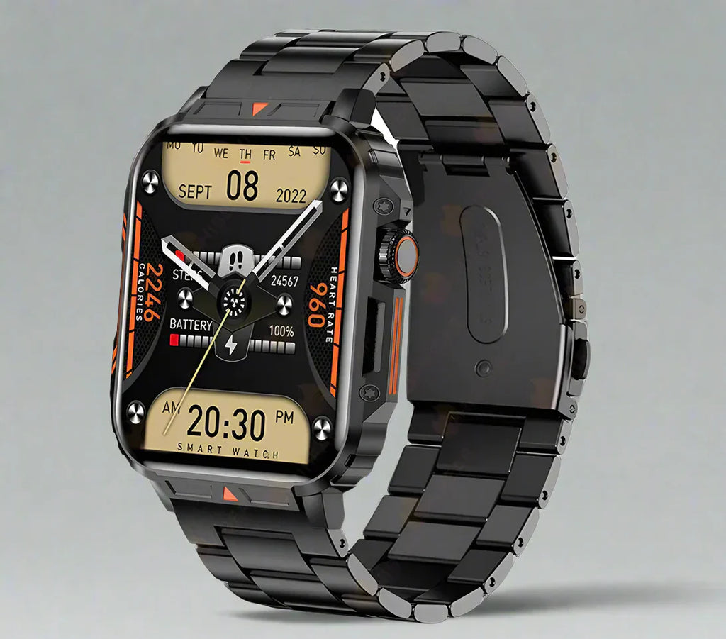 阿波罗 2024 军用智能手表 – 蓝牙通话，健身追踪器及 IP68 防水