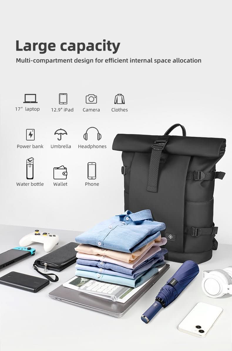 Mochila versátil y expandible TrailFlex con compartimento para portátil para aventureros