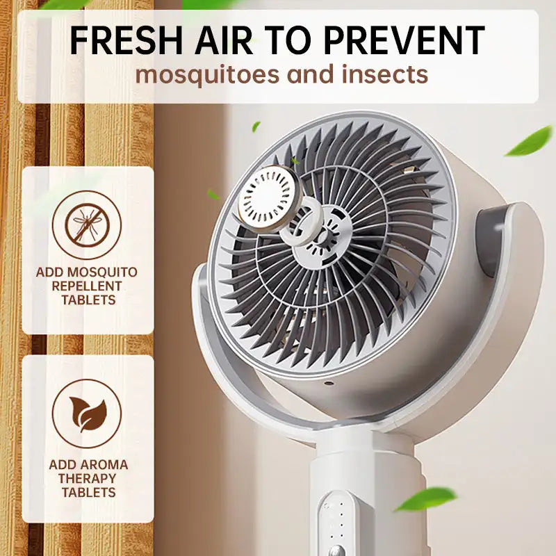 Ventilateur oscillant rechargeable pour circulation d'air avec télécommande et minuterie