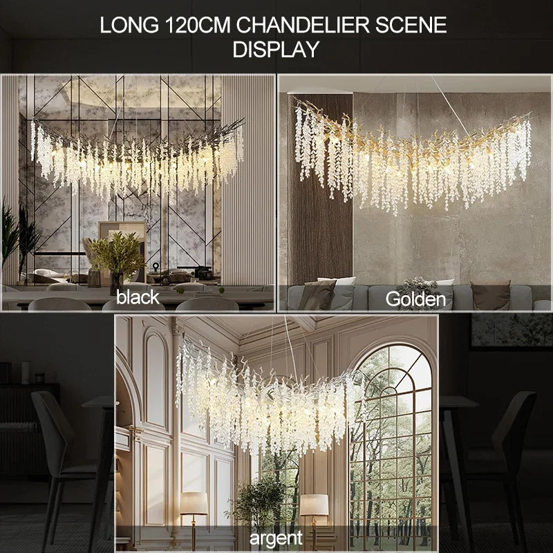 Lustre en verre à branches Vrimlo