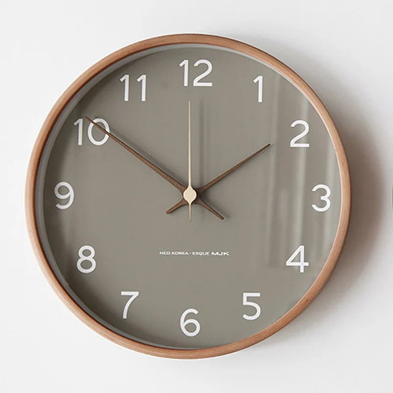 TimberGlow – Reloj de pared de lujo hecho de madera y vidrio con diseño minimalista para un aspecto atemporal