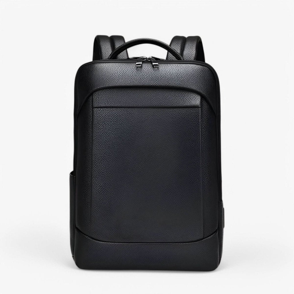Zaino elegante in pelle con porta USB per laptop da 15.6 pollici, unisex