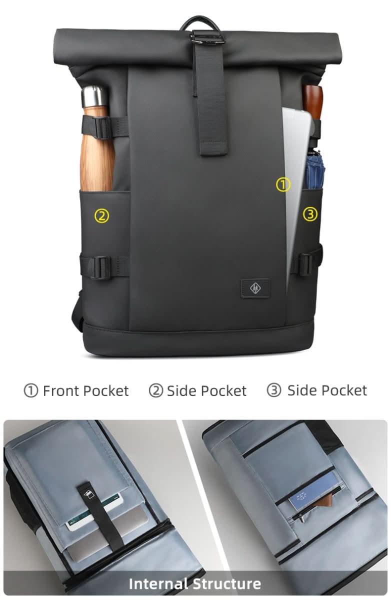 Mochila versátil y expandible TrailFlex con compartimento para portátil para aventureros