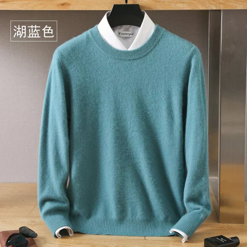 Pull-over en cachemire pur à 100 % NovaLux, tricot japonais, col rond