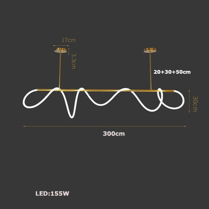 Kolia LED Boleh Laras Hitam Putih Emas Krom Siling Reka Bentuk