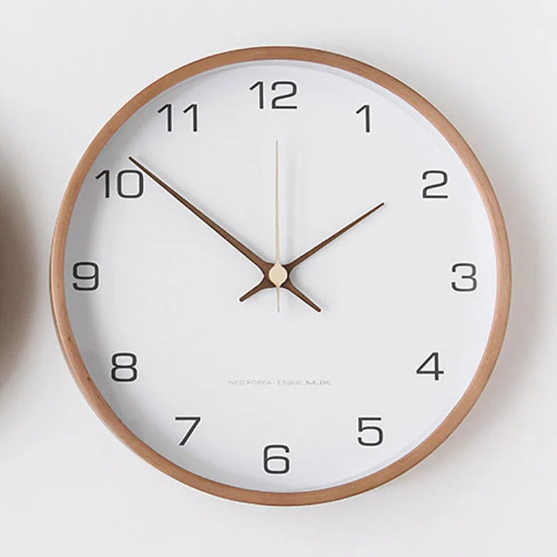 TimberGlow – Reloj de pared de lujo hecho de madera y vidrio con diseño minimalista para un aspecto atemporal