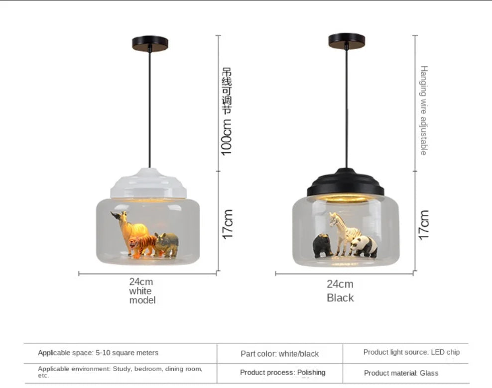 Životinjski stakleni privjesak