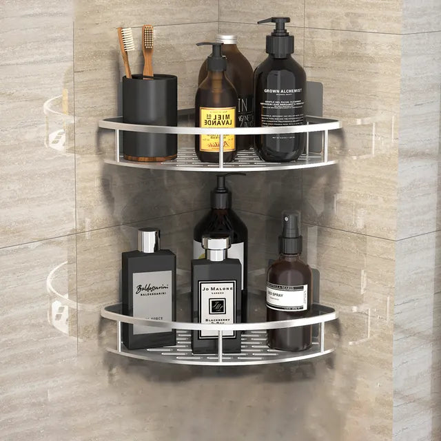 Mensola Angolare per Bagno Senza Foratura: Soluzione di Stoccaggio per Doccia Elegante e Pratica