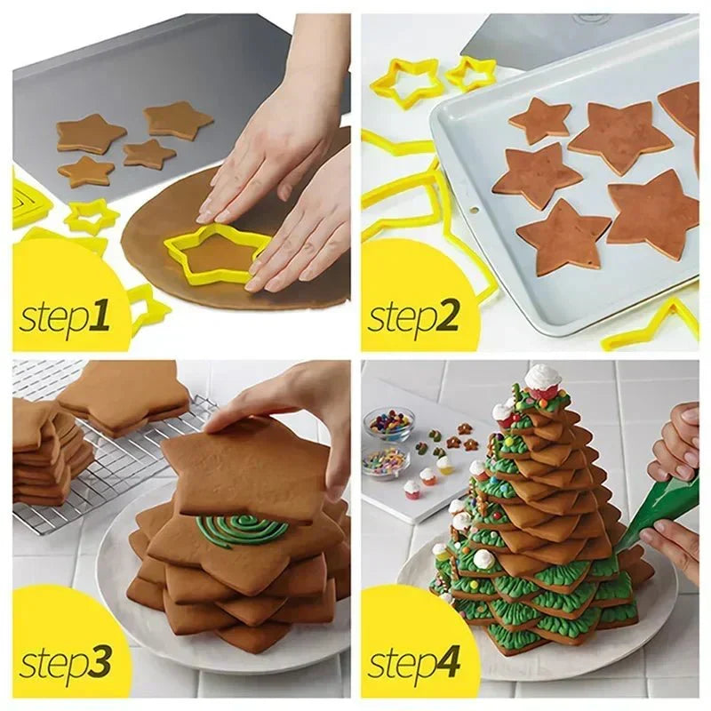 SnowMint-Weihnachtskeks-Ausstechformen-Set, 6-teilig, mit präzisen Formen für Familien