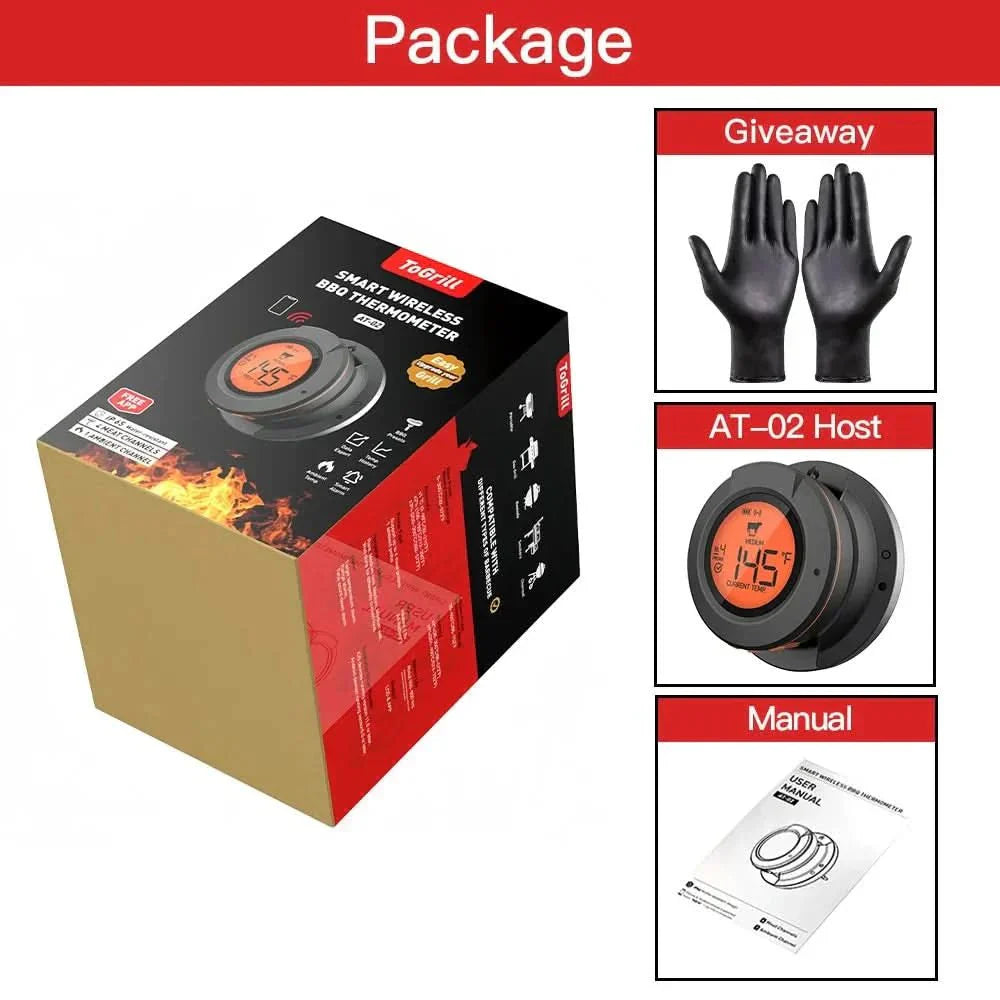 Termometro per carne wireless AeroTemp Pro per barbecue con Bluetooth in tempo reale e quattro sonde