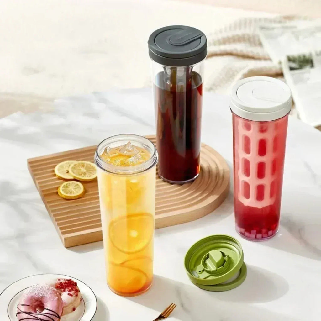 Portable 1L Manual Cold Brew Maker with Filter – Ideal for Fresh Fruit Tea, Moka Pot, and Coffee