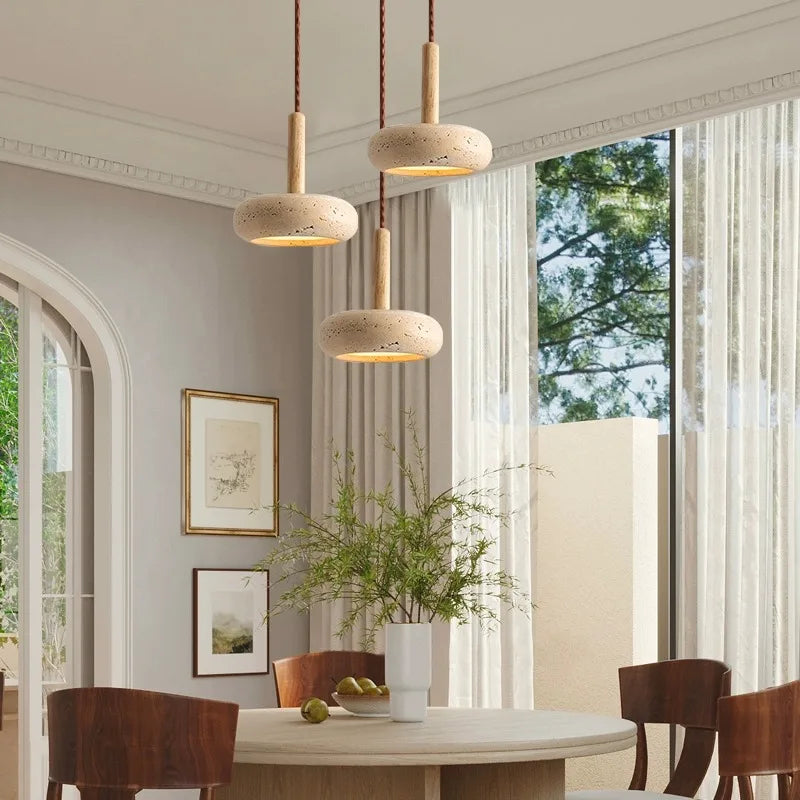 Trevane Japanese Stone and Wood Chandelier | Orntli