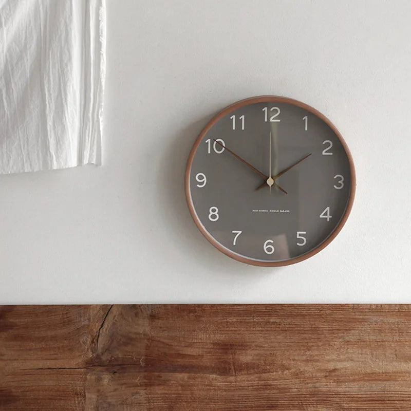 TimberGlow – Reloj de pared de lujo hecho de madera y vidrio con diseño minimalista para un aspecto atemporal