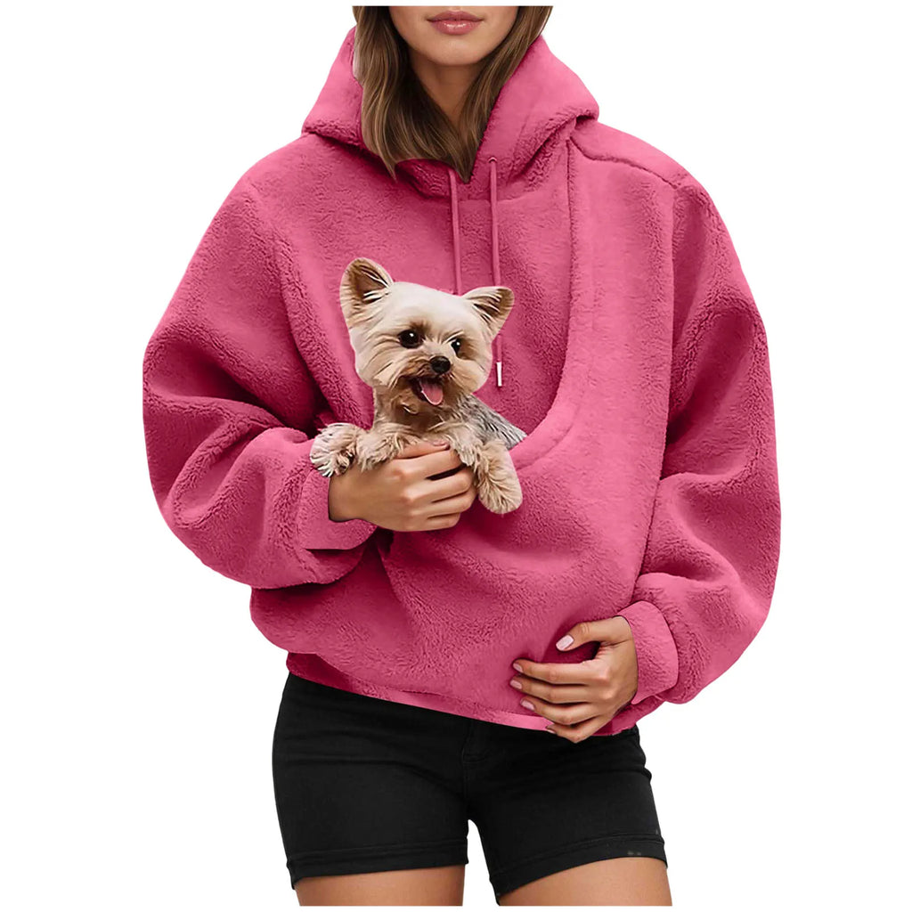 Katzenliebhaber-Hoodie mit Design und Haustiertasche