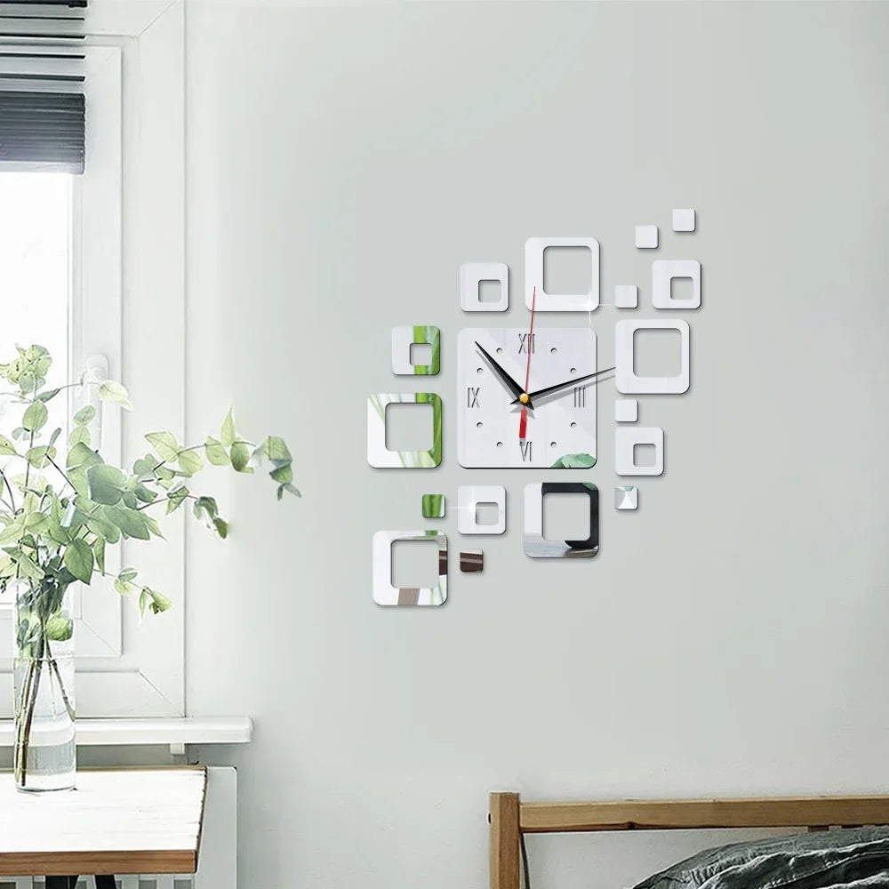 MirrorCraft - Reloj de pared acrílico cuadrado