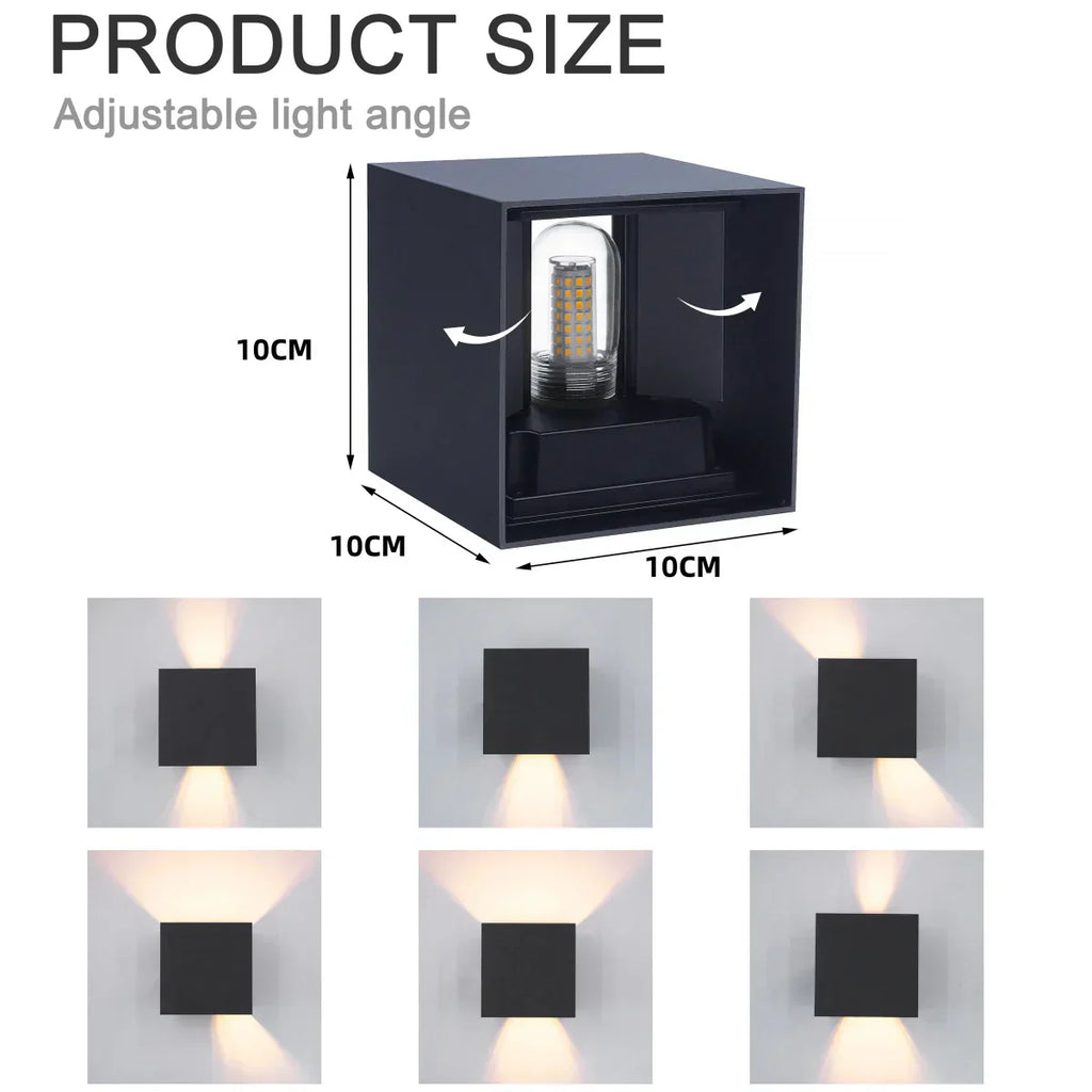 مصباح حائط LED من لوما غارد، من الألومنيوم ومقاوم للماء بمعيار IP65، للاستخدام الداخلي والخارجي