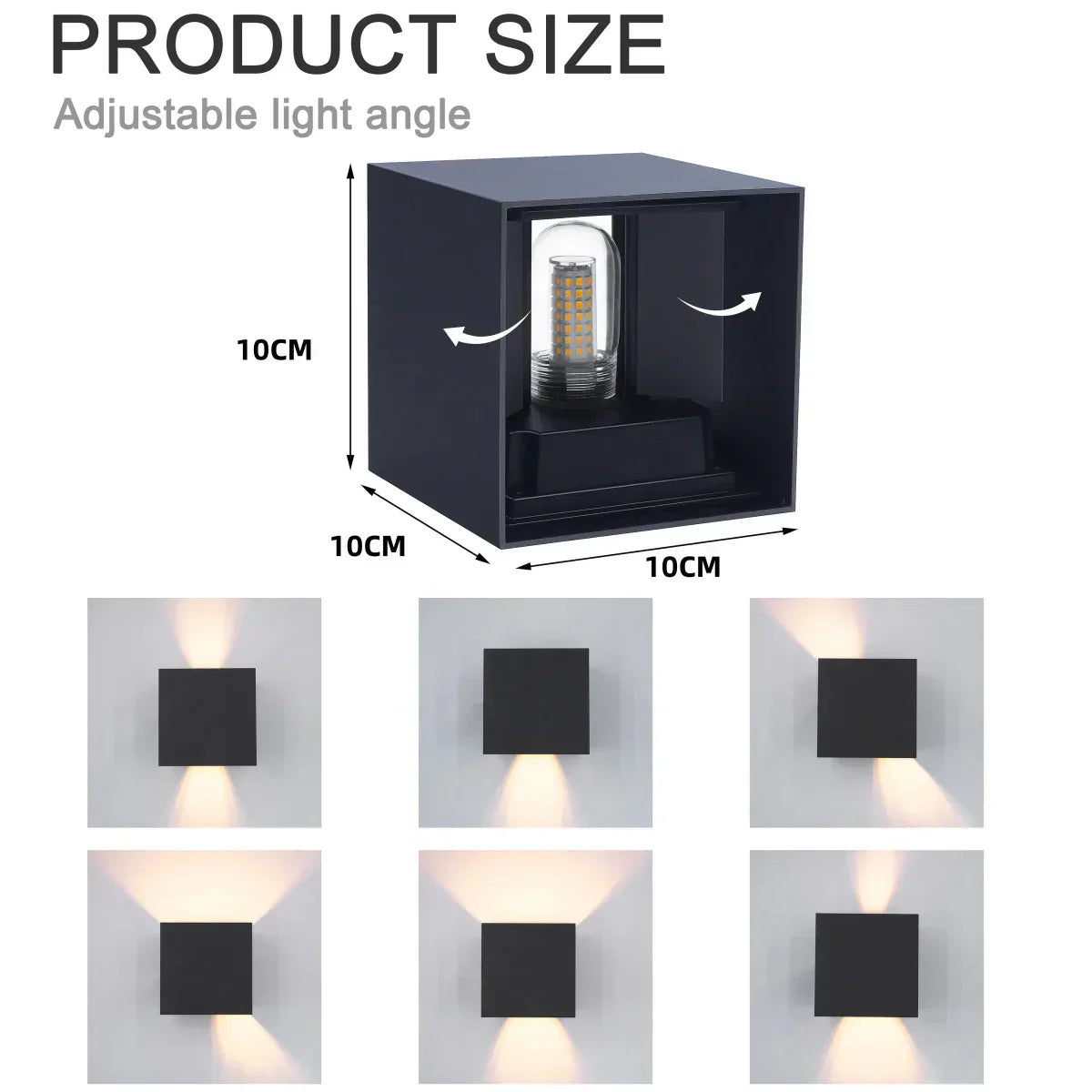 مصباح حائط LED من لوما غارد، من الألومنيوم ومقاوم للماء بمعيار IP65، للاستخدام الداخلي والخارجي