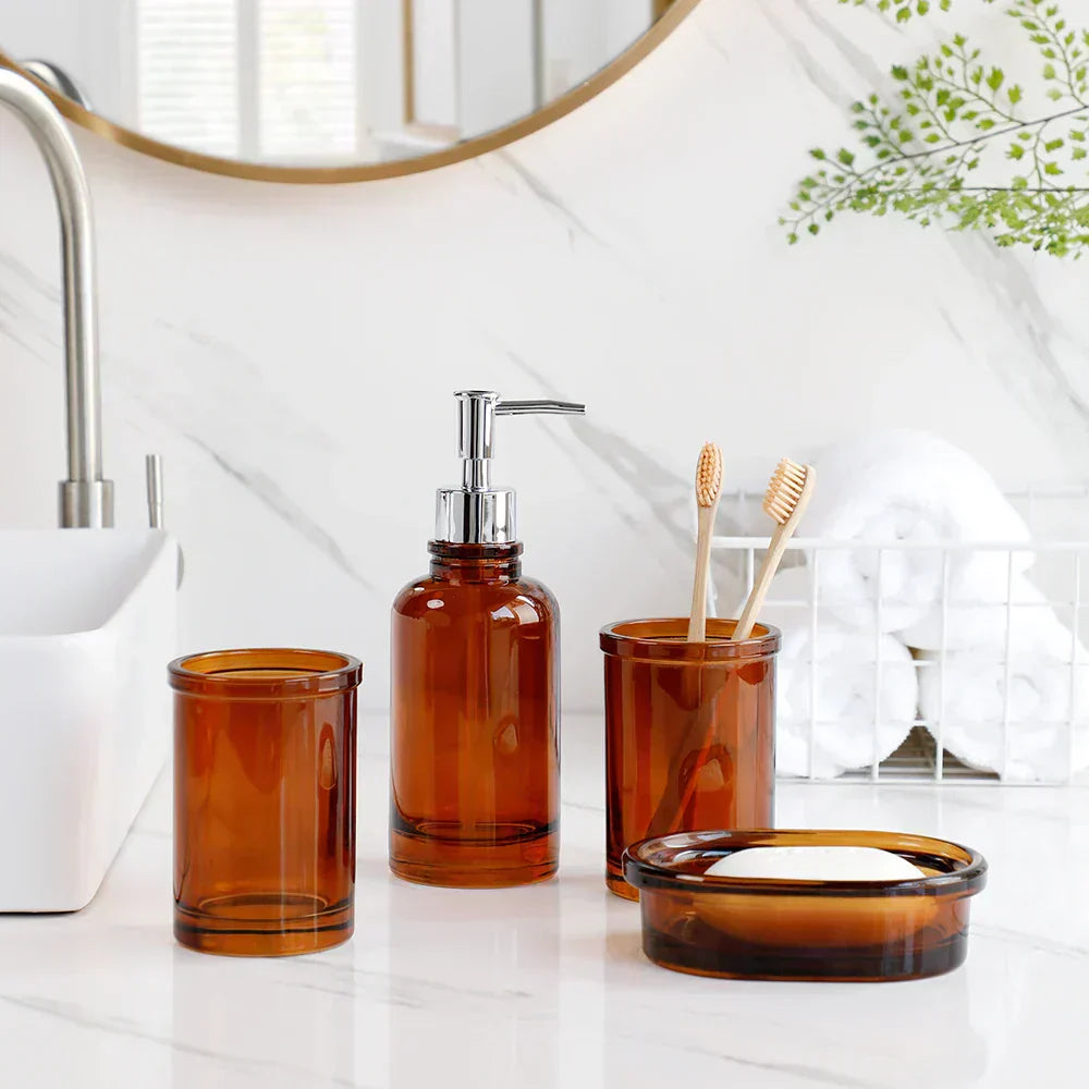 Apothecary Luxe – Set Bilik Mandi Kaca Elegan untuk Penampilan Abadi