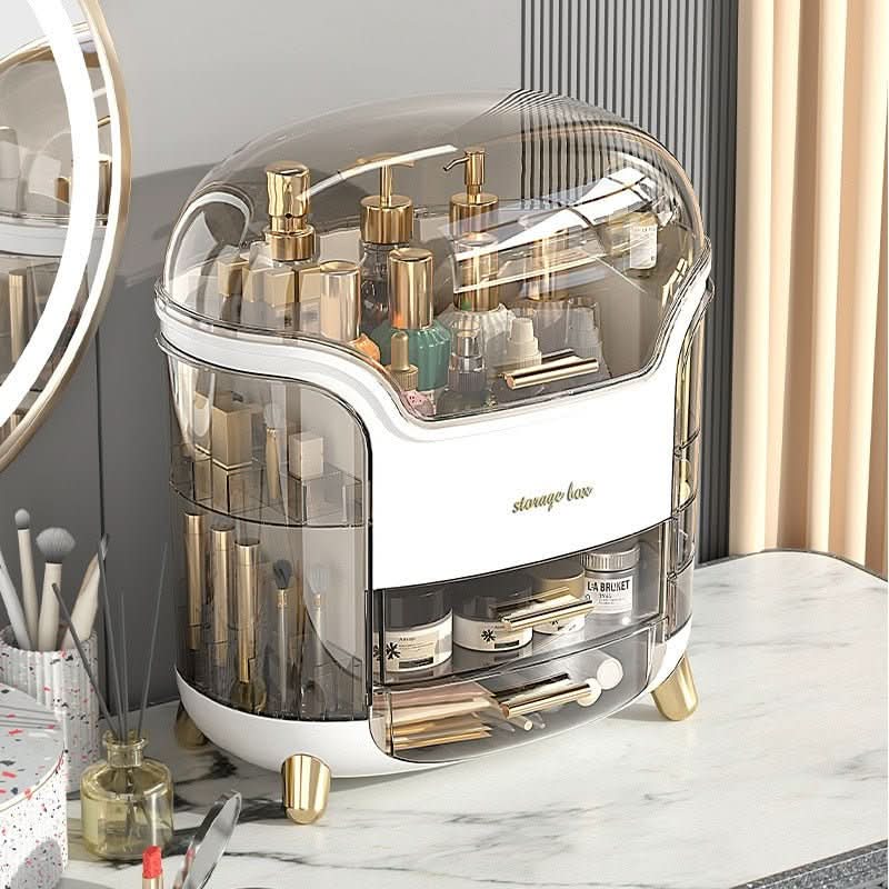 AuraLux Makeup Organizer Box Dustproof and Waterproof with Elegant Design for Women