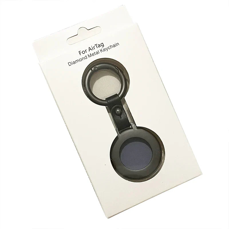 Étui protecteur pendentif en cuir et métal LumenForge pour Apple AirTags