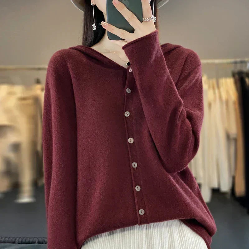 Cardigan Aurelin in lana merino extrafine per vestirsi a strati in inverno