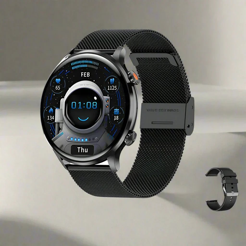 Lynx AMOLED Smartklocka – HD-skärm, Bluetooth-samtal, Fitness Tracker, IP68 Vattentät