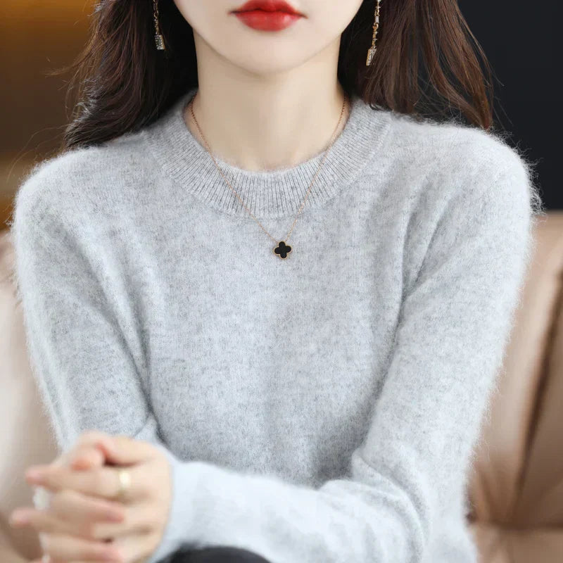 Aud: Női 100% kasmír pulóver O-nyakú