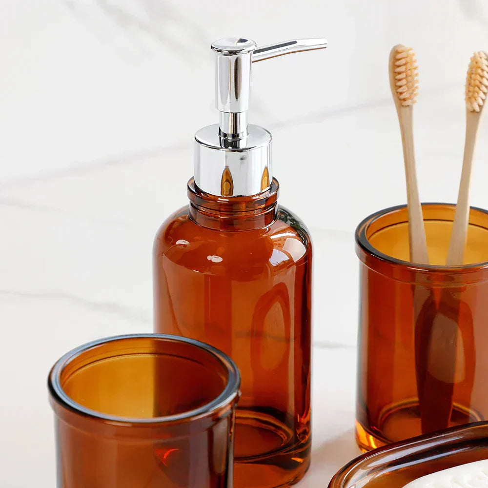 Apothecary Luxe – Set Bilik Mandi Kaca Elegan untuk Penampilan Abadi