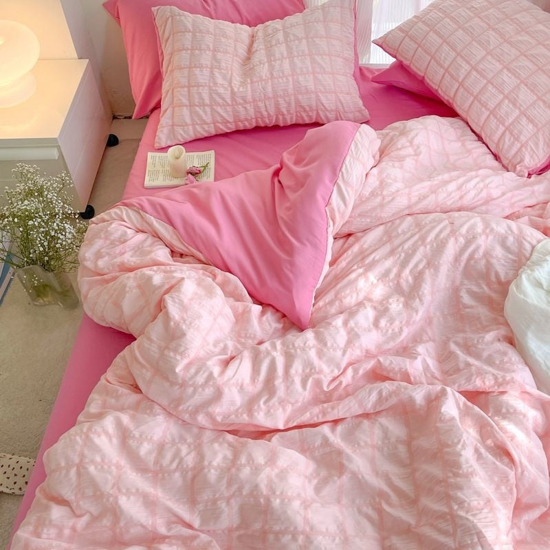 Komplet pościeli Princess Pink z seersuckeru