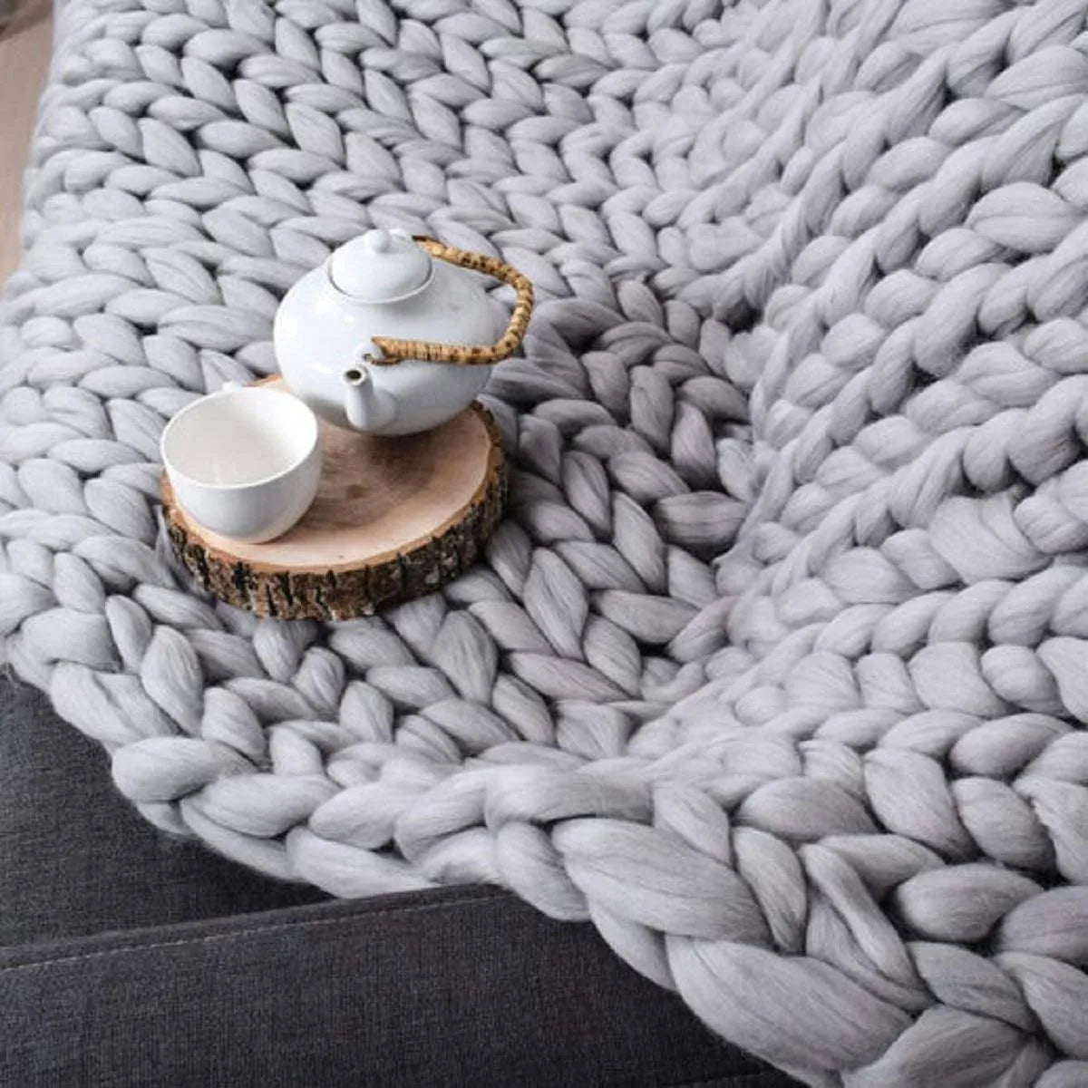 Couverture en laine tricotée épaisse pour chaque pièce, douce et chaude, parfaite pour le canapé et le lit