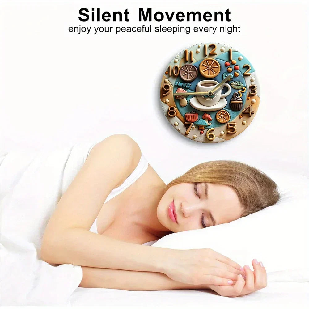 Reloj de Café Silencioso Decoración DIY