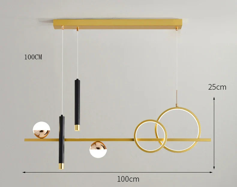 Lampu Gantung LED Minimalis Moden Komnab dengan Kawalan Jauh Sorotan