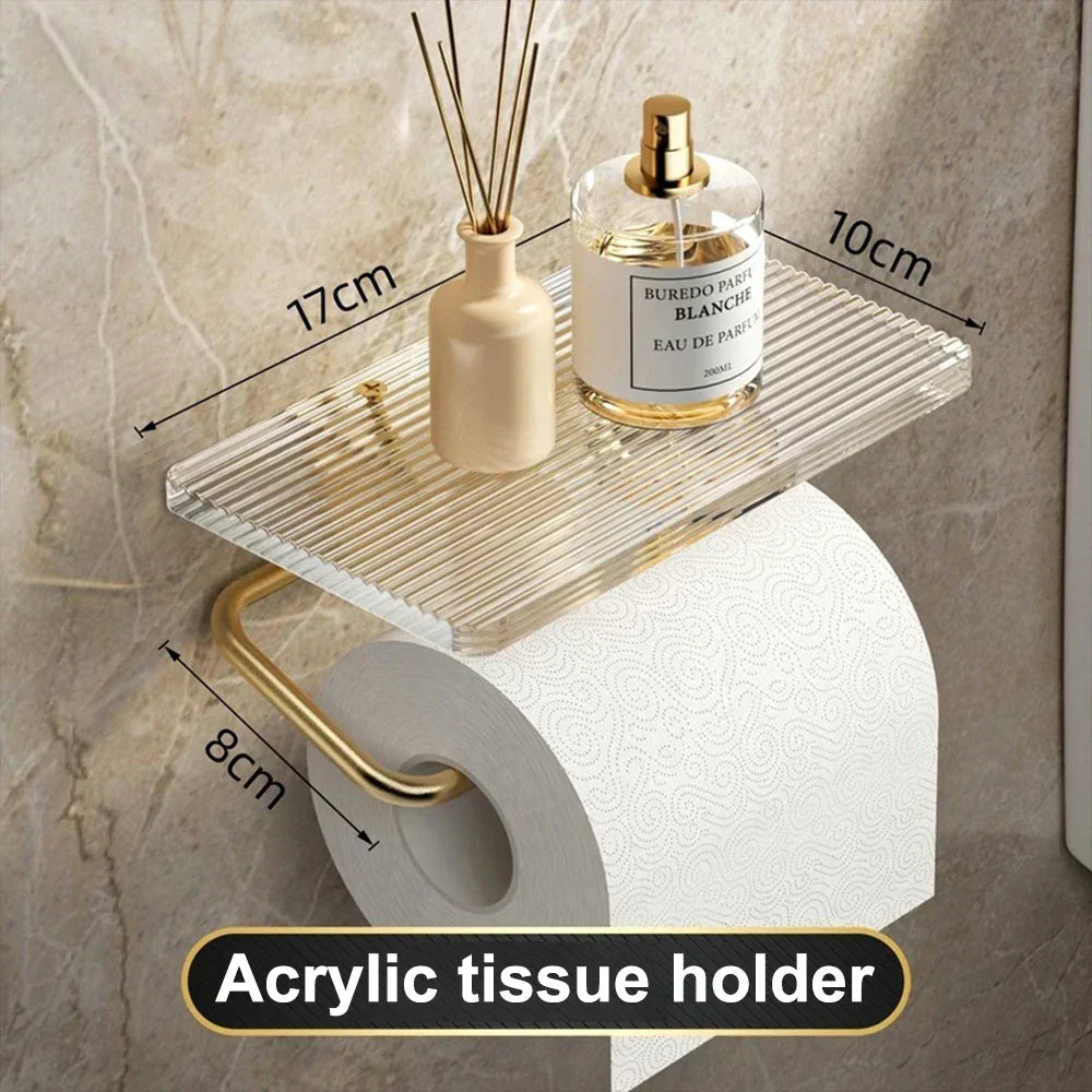 Toiletrulleholder med hylde