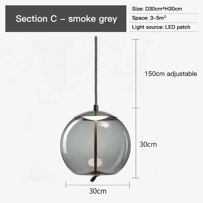Lampu Gantung Reka Bentuk Kaca Seni