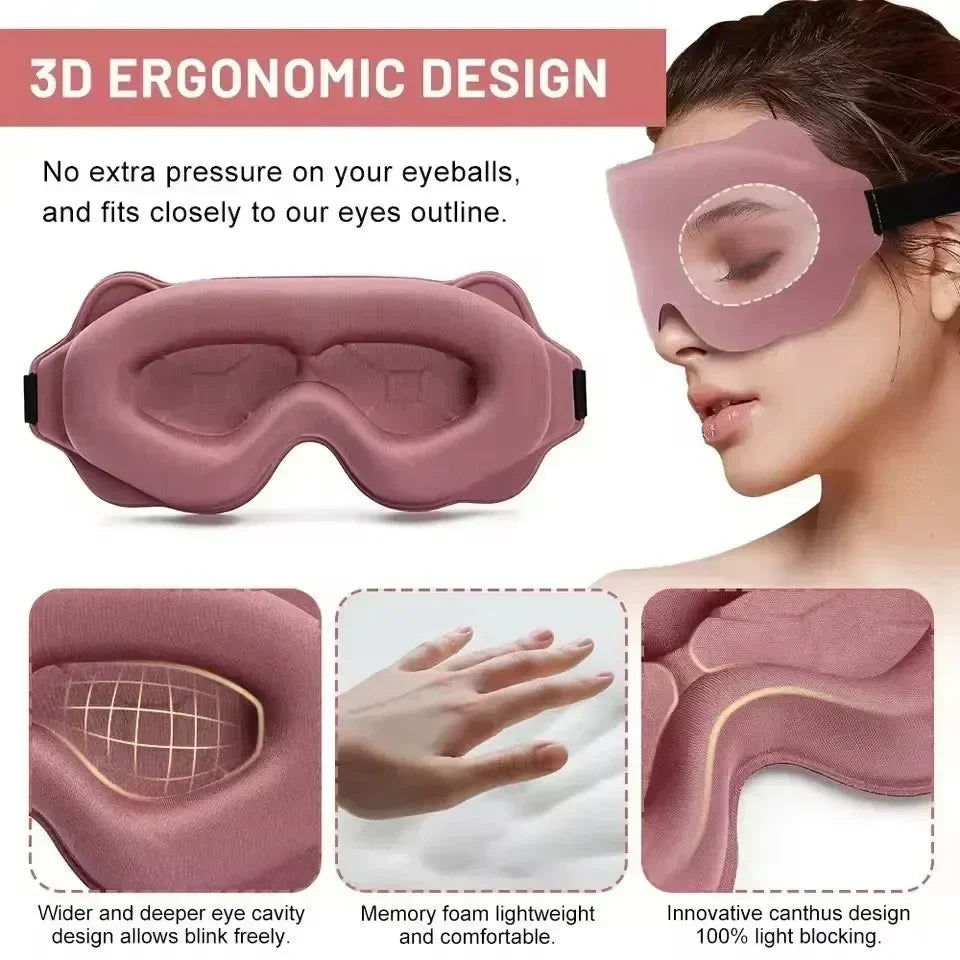 מסכת שינה NoctiShade 6D מקצף זיכרון חוסם אור לשינה עמוקה ולהארכות ריסים