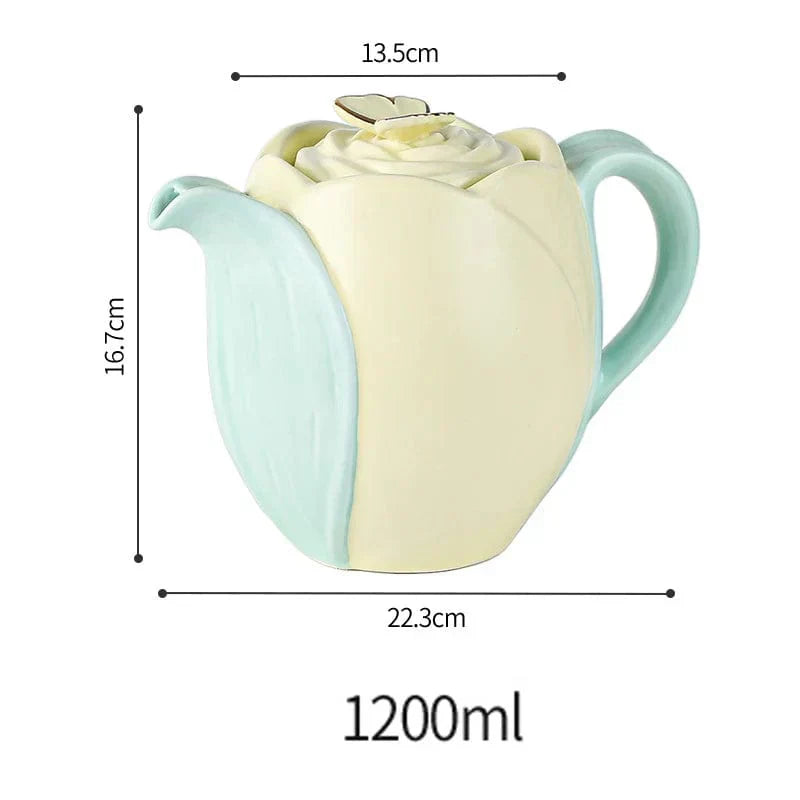 チューリップ 陶器 コーヒー碗 受け皿 セット