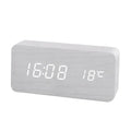 EcoTime – Reloj Despertador de Madera con Pantalla de Temperatura LED