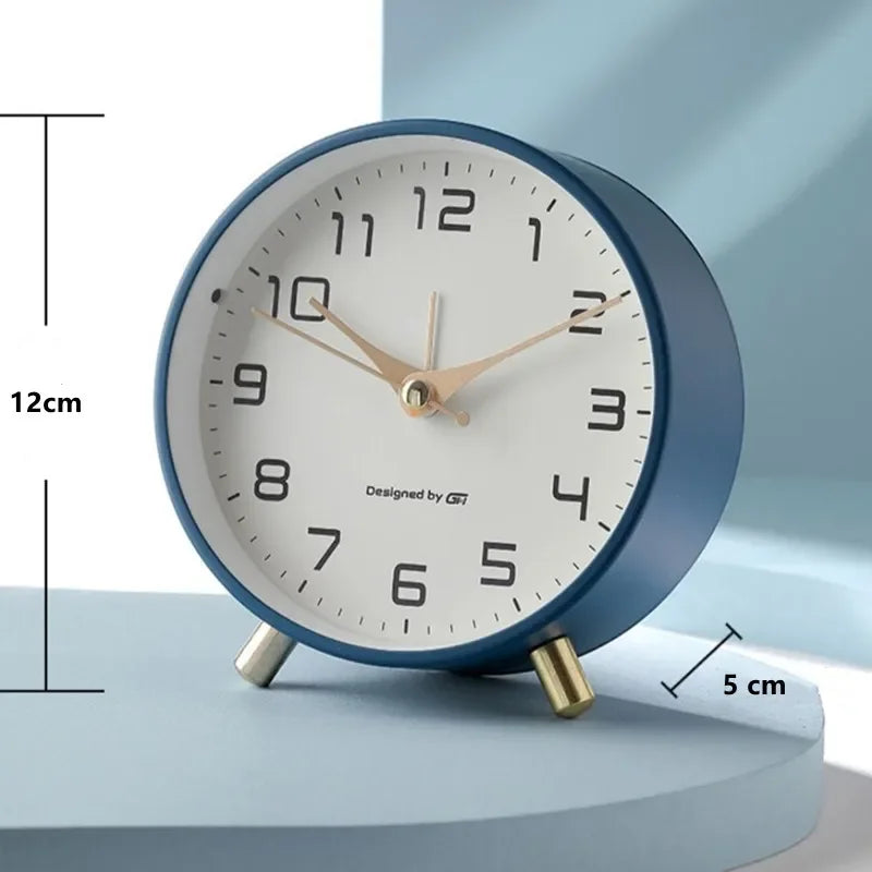 Nordik Buzlu Metal Dijital Sessiz Tasarımlı Alarm Saati