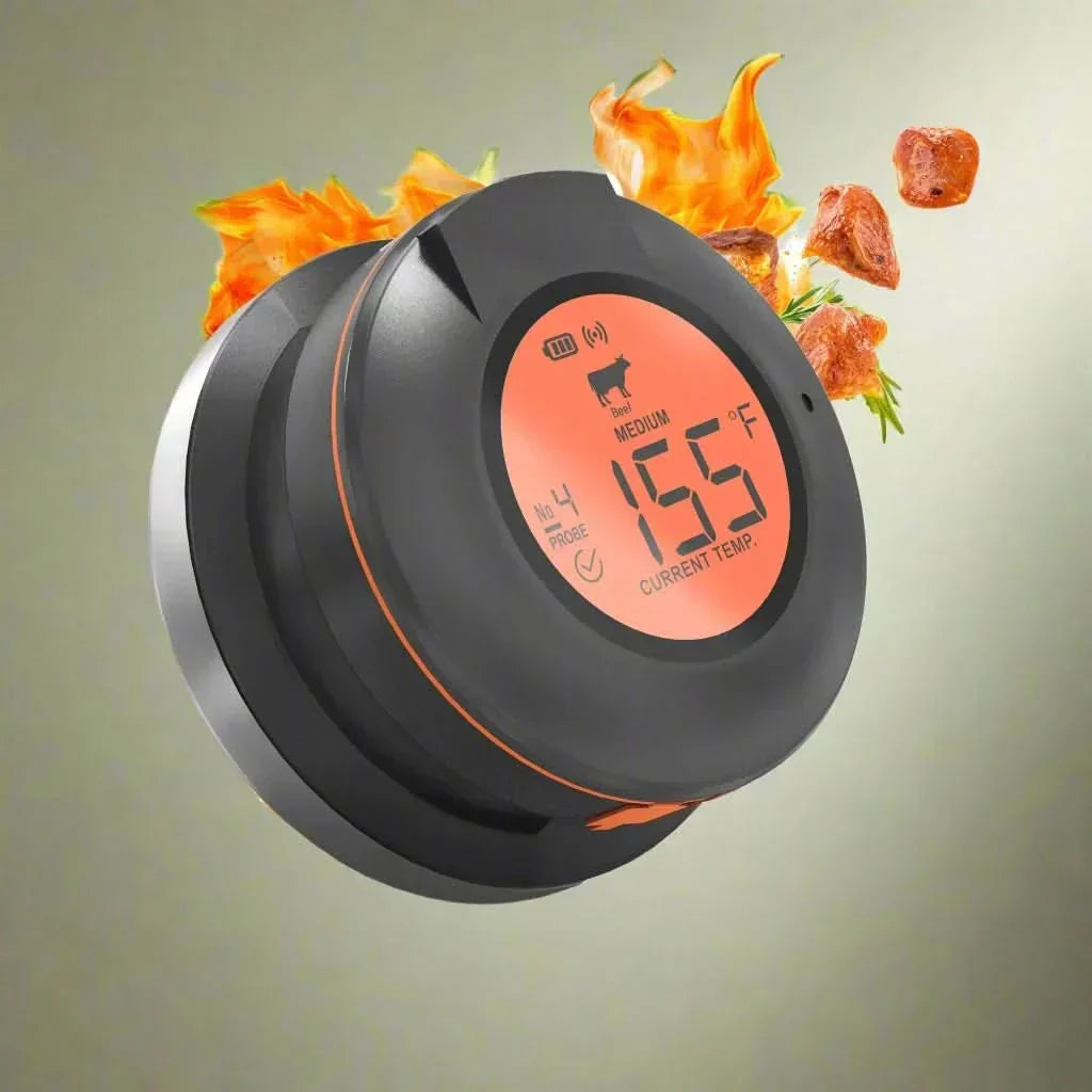 Termometro per carne wireless AeroTemp Pro per barbecue con Bluetooth in tempo reale e quattro sonde