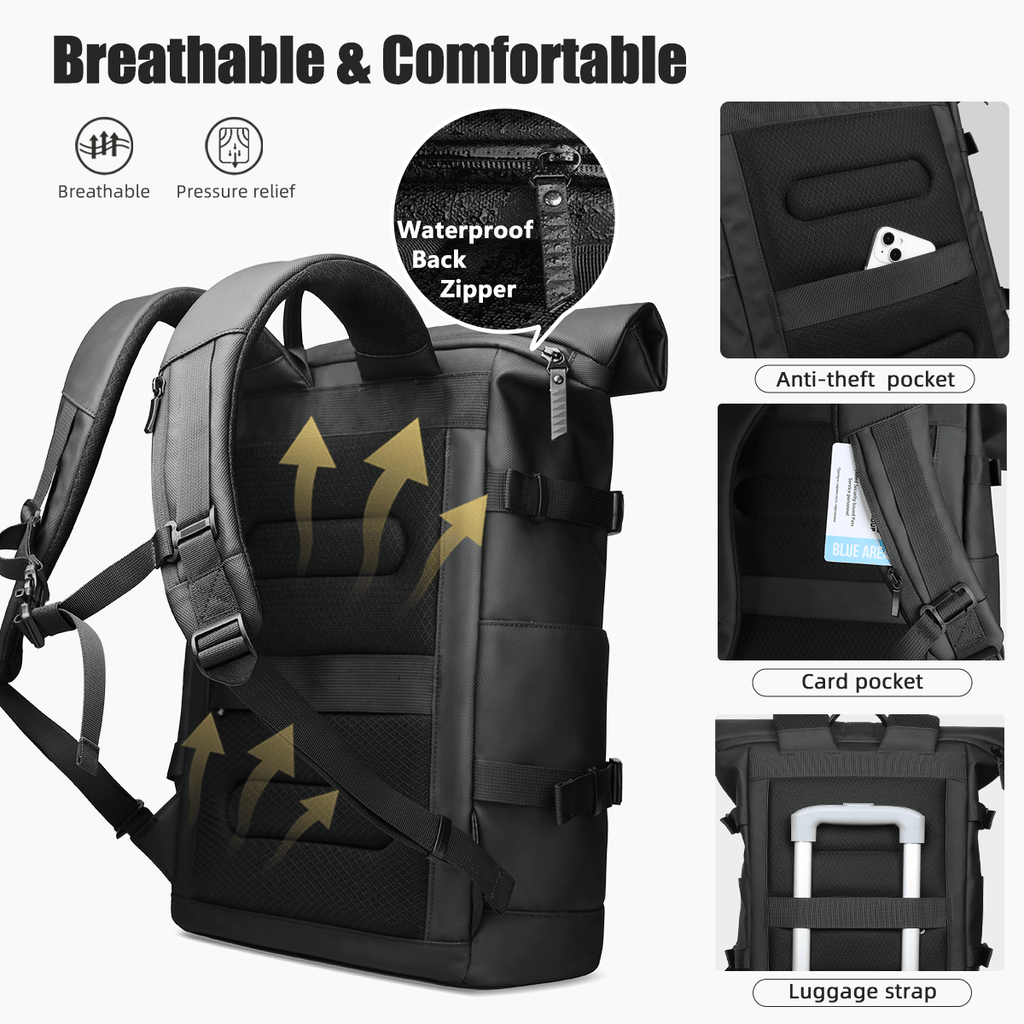 Mochila versátil y expandible TrailFlex con compartimento para portátil para aventureros