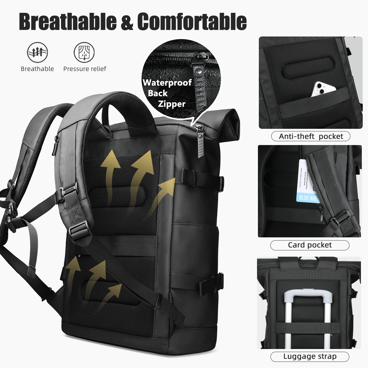 Mochila versátil y expandible TrailFlex con compartimento para portátil para aventureros