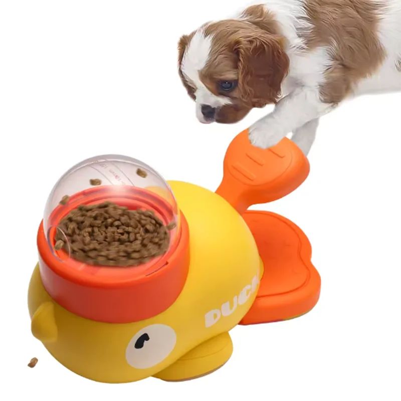 Interactive Duck Puzzle Feeder for Dogs & Cats - 3 Food Outlet Sizes - 12-20mm - Yellow