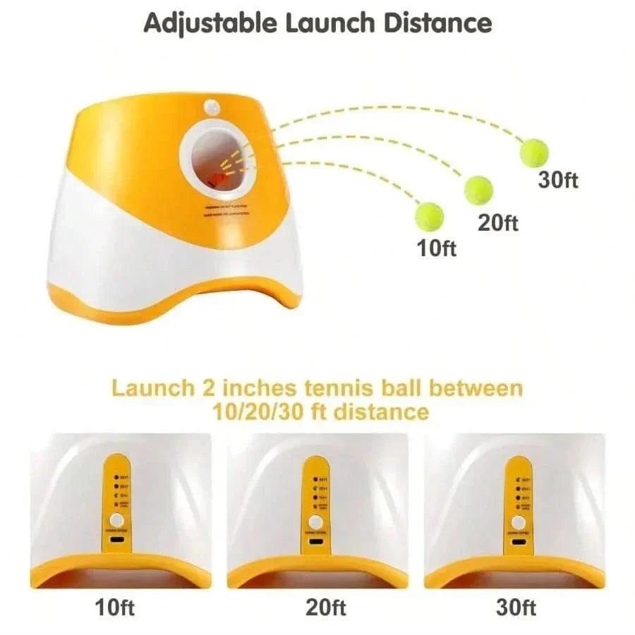PawPulse automatischer Ballwerfer für Hunde – wiederaufladbares USB-Spielzeug mit einstellbarer Wurfweite