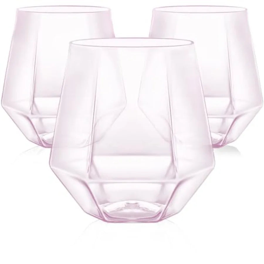 Stilleglass uten stilk - Plastglass med gullkant til festdrikke