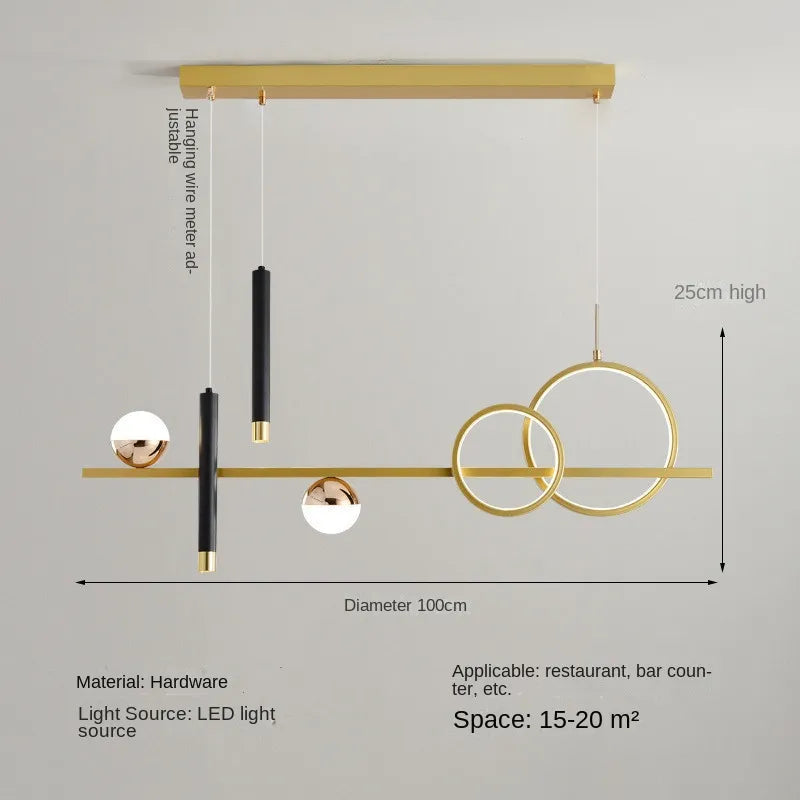 Lampu Gantung LED Minimalis Moden Komnab dengan Kawalan Jauh Sorotan