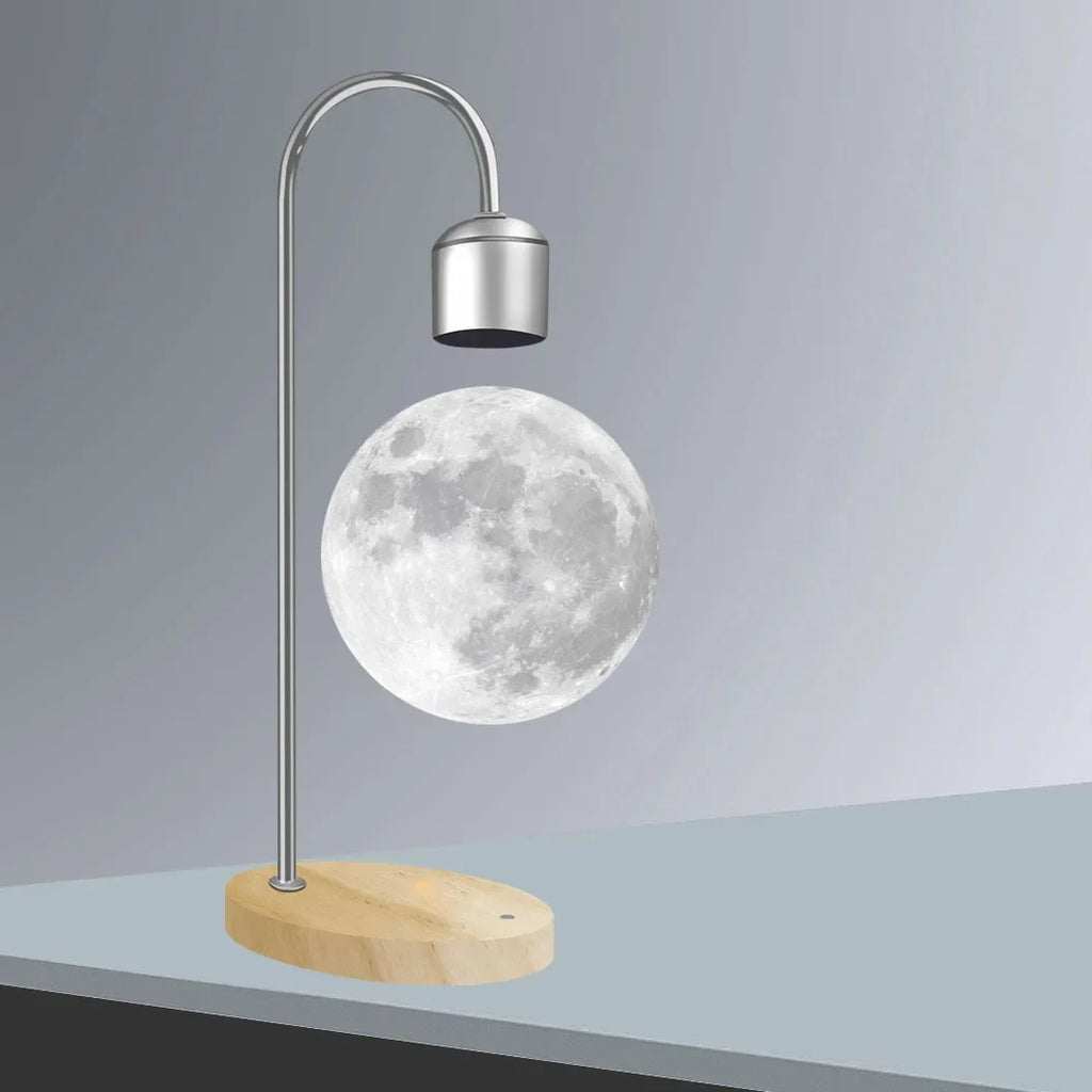 LED magnetisk levitationsmånelampe med trådløs opladning